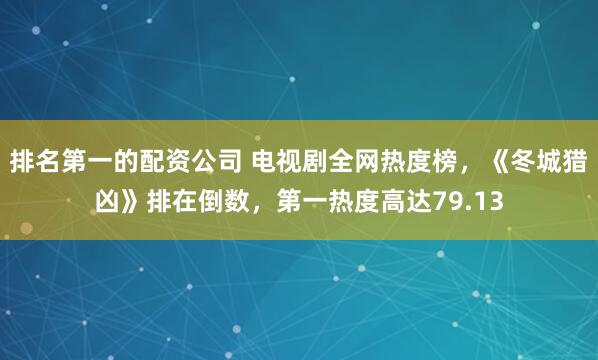 排名第一的配资公司 电视剧全网热度榜，《冬城猎凶》排在倒数，第一热度高达79.13